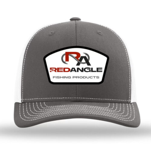 Red Angle Fishing Hat - Gray & White